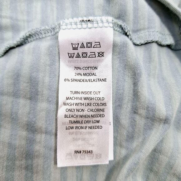 Jones New York Striped Short Sleeve V-Neck Shirt Sz S - Picture 4 of 10